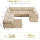 HOOOWOOO Modular Sectional Sofa,8 Pieces Sectional Couches for Living Room,131X98 G Shaped Cloud Couch with Ottoman Chaise Set(Beige Velvet Corduroy) by CozyNest Decor