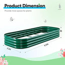 Quictent Raised Garden Bed Kit Oval Galvanized Metal Planter Box for Vegetables Outdoor Backyard, Rubber Strip Edging Included, Dark Green 6x3x2 ft by GreenHaven Gardens