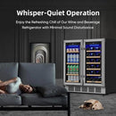 Wine and Beverage Refrigerator 30 Inch, Beverage Fridge Dual Zone with Upgraded Cooling, Wine Beverage Cooler Built-in or Freestanding, 30 Bottles and 110 Cans Large Capacity by CozyNest Decor