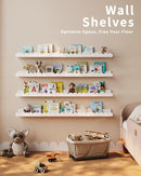 Nursery Book Shelves, 4-Pack White Floating Shelves for Wall Kids, Scalloped Shelves, Wall Book Shelves for Bedroom Kids, Toddler Room, Baby Room, Nursery Decor (White, 36 Inches) by TinyTreasures Baby Boutique