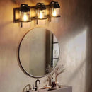 Bathroom Vanity Light Fixtures,Rustic Matte Black Vanity Lights 3 Bulb,Industrial Bathroom Light 3 Pack(Bulbs not Included) by CozyNest Decor