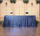 SquarePie Sequin Tablecloth Rectangular 90 x 132 Inch Navy Blue Bling Sparkly Table Linen for Wedding Party by CozyNest Decor