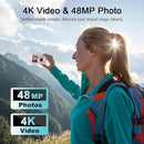 Digital Camera,Autofocus 4K Vlogging Camera for Photography with 32GB Card,48MP Portable Compact Point and Shoot Kids Digital Cameras for Kids Boys Girls with 18X Zoom,Anti-Shake by TinyTreasures Baby Boutique
