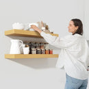 Heimlove 48" Floating Shelves for Wall,10 Deep Rustic Wood Storage Wall Shelves with Heavy Duty Brackets for Bathroom,Bedroom,Kitchen,Living Room,Office,Oak Color by CozyNest Decor