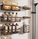 Veken Shower Caddy 6-Pack, No Drilling & Rustproof, Waterproof Adhesive Shelves Rack with Soap Holder, Large Capacity Bathroom Organizers and Storage, Wall-Mounted Kitchen & Home Decor by CozyNest Decor