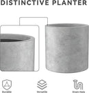 Kante 9.8",12.6",15.7" Dia Round Concrete Planter Set of 3, Modern Style Large Cylindrical Plant Pot with Drainage Hole and Rubber Plug for Indoor Outdoor Patio, Natural Concrete by GreenHaven Gardens