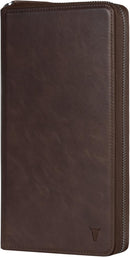 TORRO Premium Leather Family Travel Wallet, RFID Blocking Travel Organizer, Family Passport Holder for 4 Passports, Travel Documents and Cards (Dark Brown) by TinyTreasures Baby Boutique
