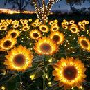 6 Pack Solar Sunflower Lights, Floral Theme, Yellow, Outdoor Garden Decor, Solar Flowers, Solar Lights for Outside Yard, Solar Sunflower Lights by GreenHaven Gardens