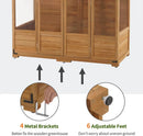 MCombo Wooden Greenhouse, Walk-in Outdoor Greenhouse with Openable Roof and Lockable Door, 0899 (Natural) by GreenHaven Gardens