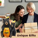 Solar Garden Decor Statues 7" Resin Mother&Cub Bear Figurines with Honey Jar Waterproof Black Bear Decor for Outside Yard Patio Porch Decoration Gift for Mom Grandma by GreenHaven Gardens