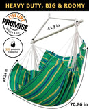ADVOKAIR Hammock Chair Hanging Chair Rope Swing XXL - Max 500lbs, 70in Large Hammock Swing Chair -Portable Steel Spreader Bar with Anti-Slip Rings-Roomy & Strong by GreenHaven Gardens