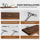 Floating Wall Shelves 2-Pack - Rustic Brown 16-inch Wooden Wall Shelves for Storage and Décor, Multi-Functional and Easy to Install for Living Room, Bedroom, and Kitchen by CozyNest Decor