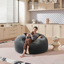Bean Bag Chair 4Ft, Memory Foam Filled, Large Beanbag Chairs for Adults and Teens, Soft Sofa with Removable Flannel Cover, Round Couch for Living Room Bedroom College Dorm (Dark Gray, 4FT-47×47"×24") by CozyNest Decor