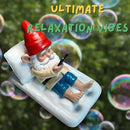 Relaxing Pool Gnome with Smartphone - 5.6" Heavy Resin Garden Statue - Weather-Resistant Funny Lawn Ornament - Summer Patio Decor - Unique Housewarming Gift by CozyNest Decor