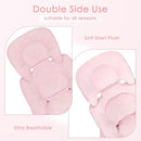 Infant Car Seat Insert for Newborn Girls Boys, Summer Mesh Baby Carseat Head Support with Strap Pads, Soft Reversible Baby Car Seat Insert Cushion Pad for Car Seat, Stroller, Bouncer, Swing, Pink by TinyTreasures Baby Boutique
