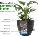 10/9/8 inch Medium Self Watering Pots, Plant Pots with Mesh Drainage Holes for Indoor Outdoor Garden Plants, Flower Pots with Removable Deep Reservoir, Set of 3 Plastic Planters, Black by CozyNest Decor