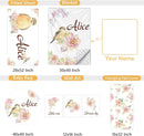 Custom Baby Bedding Set - 5 Pcs Customized Nursery Bedding Set with Name - Comfortable Double Layer Crib Sets for Girls Boys - Personalized Gifts for Infants Toddlers New Parents - Floral Bird by TinyTreasures Baby Boutique