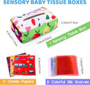 Baby Toys 6 to 12 Months - Tissue Box Toy Montessori for Babies 6-12 Months, Soft Stuffed High Contrast Crinkle Infant Sensory Toys, Boys&Girls Kids Early Learning Gifts by TinyTreasures Baby Boutique