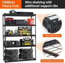 2500 LBS Storage Shelves, 5 Tier Garage Shelving, Heavy Duty, Adjustable Metal Shelving Unit, Industrial Utility Shelf Rack for Garage, Basement, Pantry, 72" H x 48" W x 18" D, Black by GreenHaven Gardens