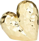 Deco 79 Porcelain Ceramic Heart Decorative Sculpture Dimensional Angled Origami Inspired Home Decor Statue, Accent Figurine 8" x 3" x 8", Gold by CozyNest Decor