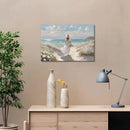 cozy country Beach Wall Art 16"x11" - Coastal Pictures Ocean Canvas Decor - Nautical Artwork Seascape Painting for Bathroom, Bedroom, Sea House by CozyNest Decor