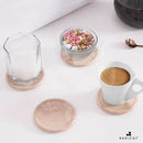 Marble Coasters Set of 6 Verona 3.5 Inch Round Coaster for Drinks with Holder, Drink Coaster for Tabletop & Coffee Table Decor, Ideal Home Decor House Warming Gifts by CozyNest Decor