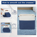 Large Fabric Storage Baskets | 50L Storage Bins, Decorative Linen Closet Baskets with Handles for Organizing, Shelf, Toys, Clothes, Home, Office, Nursery, 17x12x15Inches (Navyblue&White) by TinyTreasures Baby Boutique