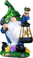 Garden Gnome Solar Figurine Lights - Solar Powered Lighting Outdoor Decorations with Lantern & Shovel, Yard Art Lawn Ornaments for Porch Patio Balcony - Gnome Gifts for Women Mom by GreenHaven Gardens