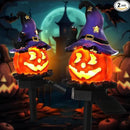 Retisee 2 Pcs Halloween Pumpkin Pathway Solar Lights Orange Jack O Lantern Stake Lights for Outdoor Halloween Decorations Yard Display LED Front Porch Decor(Witch Hat Pumpkin) by GreenHaven Gardens