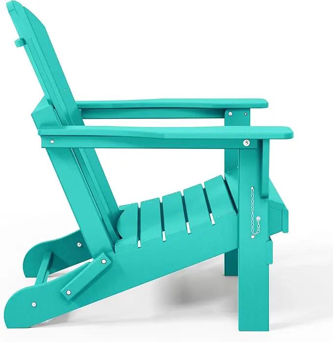 Westin Outdoors Laguna WO Home Furniture Adirondack Chair 2 PCS Set Outdoor Folding Patio Chair for Bon Fire Pit Garden Lawn Backyard Lounging Relaxing (Turquoise), photo 6 of 9