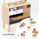PairPear Wooden Kids Tool Bench & Carry Toolbox – 71 Pcs Pretend Play Tool Workbench with Drills, Kids Construction Toy Workbench Workshop for Boys Girls Age 3+ by TinyTreasures Baby Boutique