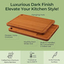 Bamboo Cutting Board, Durable Wood Cutting Boards for Kitchen with Deep Juice Grooves & Built-in Handles, Ideal Charcuterie & Chopping for Meat, Vegetables and Fruits Ideal Kitchen Gifts by CozyNest Decor