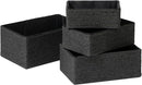 LA JOLIE MUSE Storage Baskets Set 4 - Sturdy Woven Paper Rope Decorative, Stackable Wicker Baskets for Makeup Closet Bathroom Bedroom (Ebony Black) by TinyTreasures Baby Boutique
