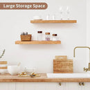 Axeman Floating Shelves for Wall, 24''W x 8'' D Rustic Solid Elm Wood Shelves for Storage, Wall Mounted Display Shelving with Invisible Heavy-Duty Metal Bracket (Natural, 2PCs) by CozyNest Decor