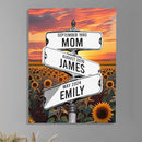 Personalized Gifts for Mom Family Names Street Custom Multi-Name Date of Birth Vintage Street Sign Happy Mothers Day Canvas Wall Art Best Christmas Gifts for Mommy from Daughter Son Children Kids