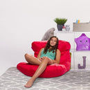 Posh Creations Structured Comfy Seat for Bedrooms and Dorm Rooms, Large Bean Bag Chair, Laguna Lounger, Red by TinyTreasures Baby Boutique