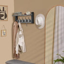 Sorbus Coat Hooks Wall Mount with Shelf – 16 Inch Coat Rack Wall Mount with 5 Heavy Duty Hooks – Floating Wall Shelf with Hooks for Entryway, Bathroom, Bedroom, Kitchen, or Mudroom (Gray) by CozyNest Decor