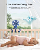 6000mAh Misting Fan for Stroller, 3 Speeds Portable Clip Fan with Intermittent/Continuous Spray, 14H Cooling, Detachable Mount, Timer & Night Light for Baby (100ML Water Tank)-Darblue by TinyTreasures Baby Boutique