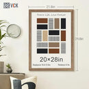 VCK 20x28 Picture Frame 3 Pack - Brown Walnut, Natural Textured Solid Wood Picture Poster Frame, Wall Gallery Frame by CozyNest Decor