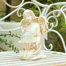 Angel Statues for Garden - Guardian Ange with Light - 8.3" Waterproof Outdoor Angel Memorial Scupture, Solar Angels Figurines Holding Glass Balls for for Patio, Yard, or Cemetery by GreenHaven Gardens