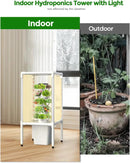 SJZX Hydroponics Growing System, Hydroponic Tower with Full-Spectrum Grow Lights, 5 Tiers Indoor Outdoor Garden Planter, Vertical Home Gardening Germination Kits for Vegetables, Fruits, Herb (25 Pods) by GreenHaven Gardens