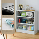 3-Tier Bookshelf with Adjustable Shelves, White Metal Space Saving Storage Shelf Bookcase, Small Open Storage Shelf for Living Room, Home Office, Dinning Room, Pantry (White-36H) by CozyNest Decor