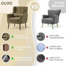 Modern Accent Chair, Upholstered Armchair with Pillow, Fabric Single Sofa Chair with Lounge Seat and Wood Legs Accent Chair for Living Room Bedroom Small Spaces (Avocado, Set of 1) by CozyNest Decor