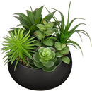 Fake Plants Artificial Succulents in Pots Faux Succulent Arrangement Potted Plant in Black Ceramic Planter Bowl for Home Decor Office Desk Bathroom Shelf Living Room Indoor Decorations by GreenHaven Gardens