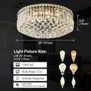 6-Lights Black Crystal Flush Mount Chandelier Light Fixture K9 Crystals Modern Ceiling Lights Elegant Pendant Lamp for Bedroom,Hallway,Bar,Living Room,Dining Room,H5.9 xW20 (Bulbs Not Included) by CozyNest Decor
