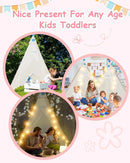 6 Pack Teepee Tent for Kids with Inflatable Airbed, Light, Toddler Tent Children Room Tents, Slumber Party Sleepover Tents, Indoor Outdoor Kids Playtent Playhouse for Girls & Boys by TinyTreasures Baby Boutique