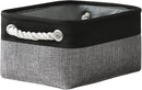 TheWarmHome Storage Basket for Organizing - 12x8x5.2 inch 1 Pack Fabric Storage Cubes, Baskets for Gifts Empty for Closet Organizer Dog Gift Cloth Toy (Grey & Black) by TinyTreasures Baby Boutique