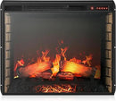 BELLEZE 28" Electric Fireplace, 1500 W 5000 BTU Space Heater with Adjustable Timer, Realistic Wood Log & Crackling Sound, Indoor Fireplace for TV Stand Mantel, Bedroom, Living Room by CozyNest Decor