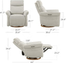 CHITA Power Recliner Chair, Electric Triple-Motor Swivel Glider Nursery Rocking Chair with Adjustable Power Headrest and Lumbar Support, GREENGARD Gold Certified, Solid Wood Base, Crockery Grey by TinyTreasures Baby Boutique
