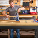 60" Adjustable Workbench,Heavy-Duty Work Table,3000 LBS Load Capacity Hardwood Workstation Outlets with Power Strips, Drawers and Wheels,for Workshop, Garage by GreenHaven Gardens